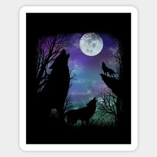 3 Wolf in a Moon Sticker